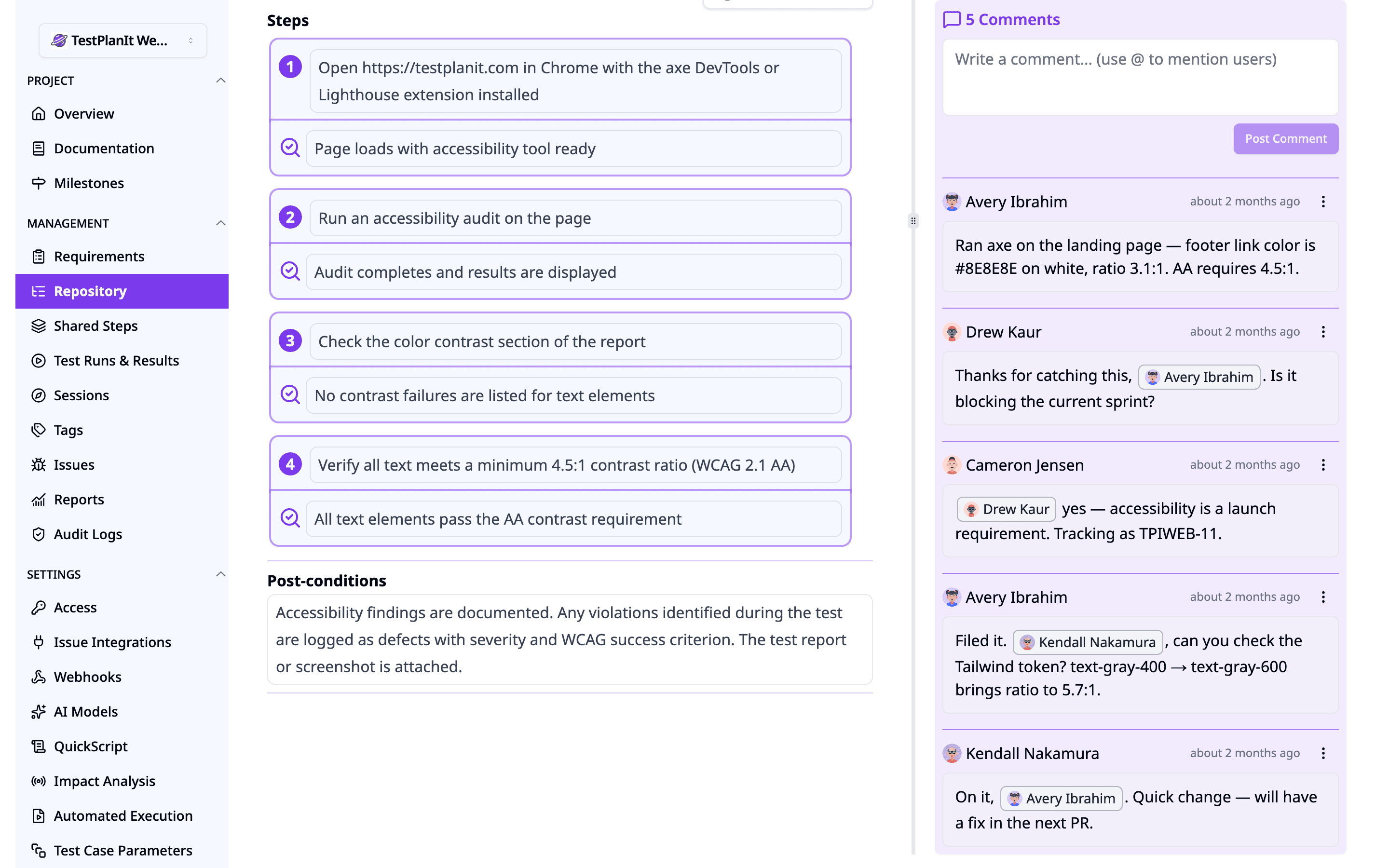 Team Collaboration screenshot showing Work together seamlessly with role-based access control and real-time collaboration features.